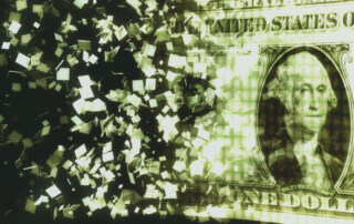 US dollar bill and binary code (Digital Composite) - stock illustration